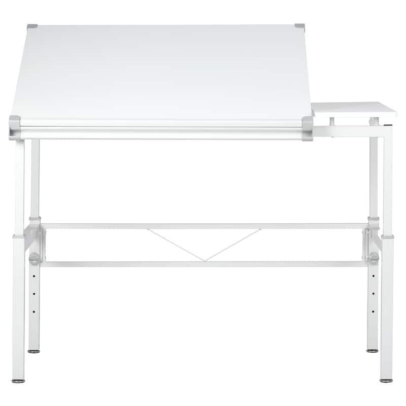 Studio Designs Graphix II White Drafting Drawing Work Station Table with Adjustable Top - White/Grey