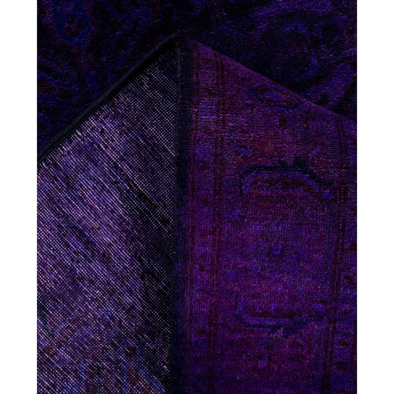 Overdyed One-of-a-Kind Hand-Knotted Runner Rug - Purple - 2' 6" x 10' 3"