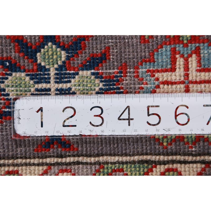 Hand Knotted Oriental 100% Wool Carpet Traditional All-Over Greys & Charcoal Kazak Area Rug - 9' 0'' X 8' 3''