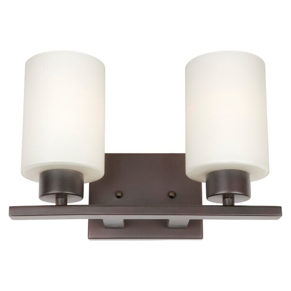 Forte Lighting 5186 02 2 Light 13 Wide Bathroom Vanity Forte Lighting 5186 02 2 Light 13 Wide Bathroom Vanity With Satin Opal