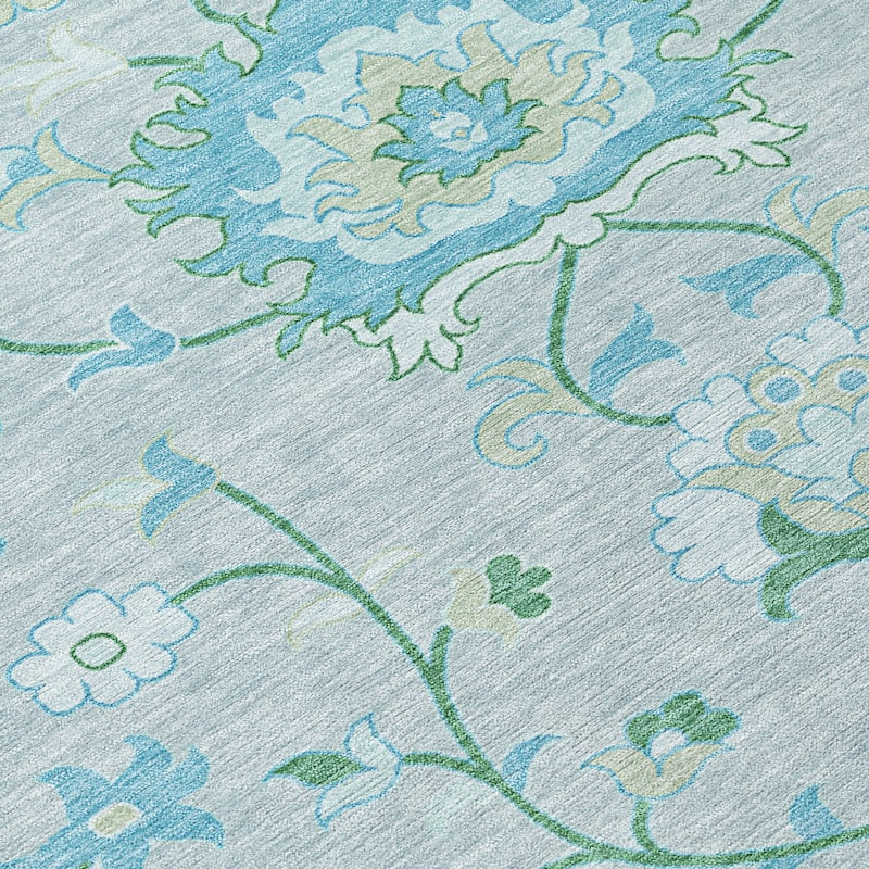 Machine Washable Indoor/ Outdoor Traditional Serena Chantille Rug