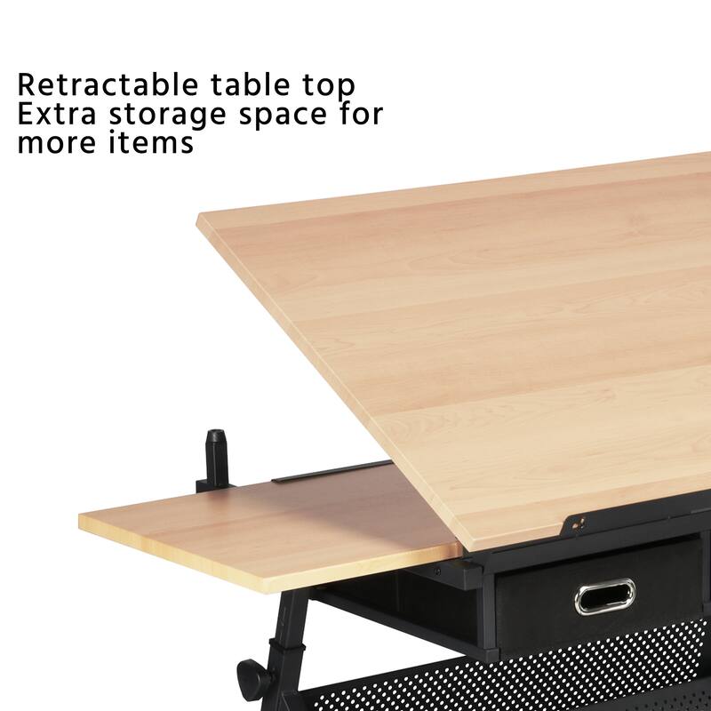 Yaheetech Drawing Table/Stool Set for Professional Art Work with Adjustable Table Angles