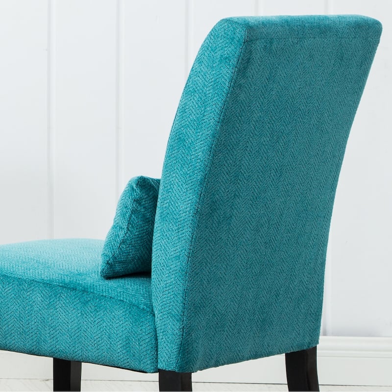 Porch & Den Vista Armless Chenille Accent Chair w/ Kidney Pillow