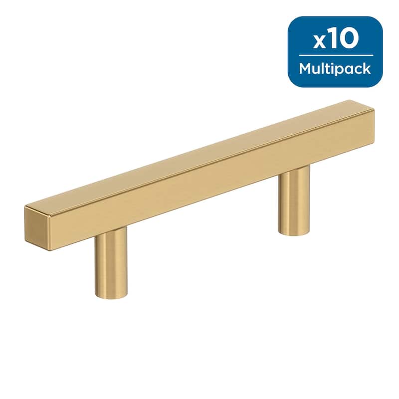 Amerock Square Cabinet Bar Pull for Cabinet, Drawer, or Furniture - Champagne Bronze - 3 inch (76mm) Center-to-Center