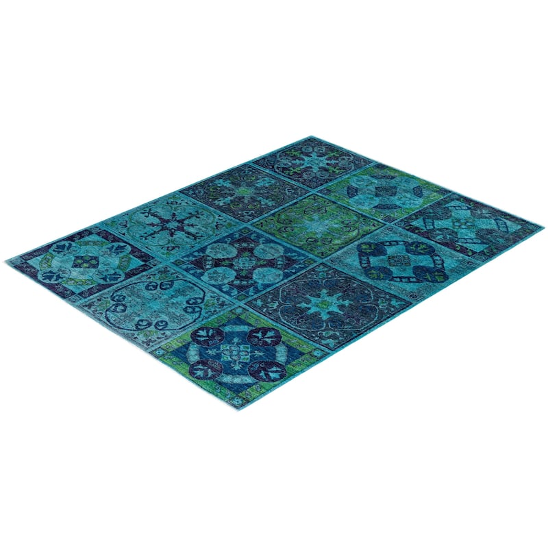 Contemporary Overdyed Wool Hand Knotted Area Rug - 6' 1" x 8' 5"