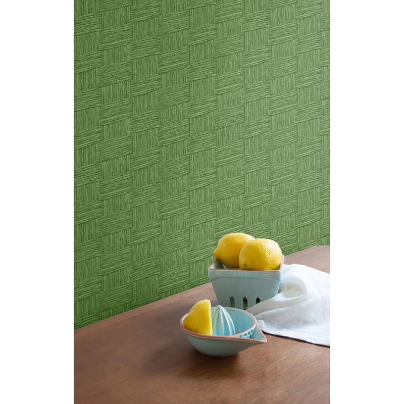 Seabrook Designs Seagrass Weave Embossed Vinyl Unpasted Wallpaper