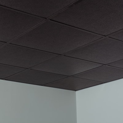 FASÄDE Border Fill Decorative Vinyl 2ft x 2ft Lay in Ceiling Panel in Smoked Pewter (5 Pack)