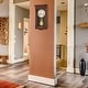 preview thumbnail 1 of 0, Howard Miller Eastmont Grandfather Clock Style Chiming Wall Clock with Pendulum, Vintage, Old World, Classic Design Cherry