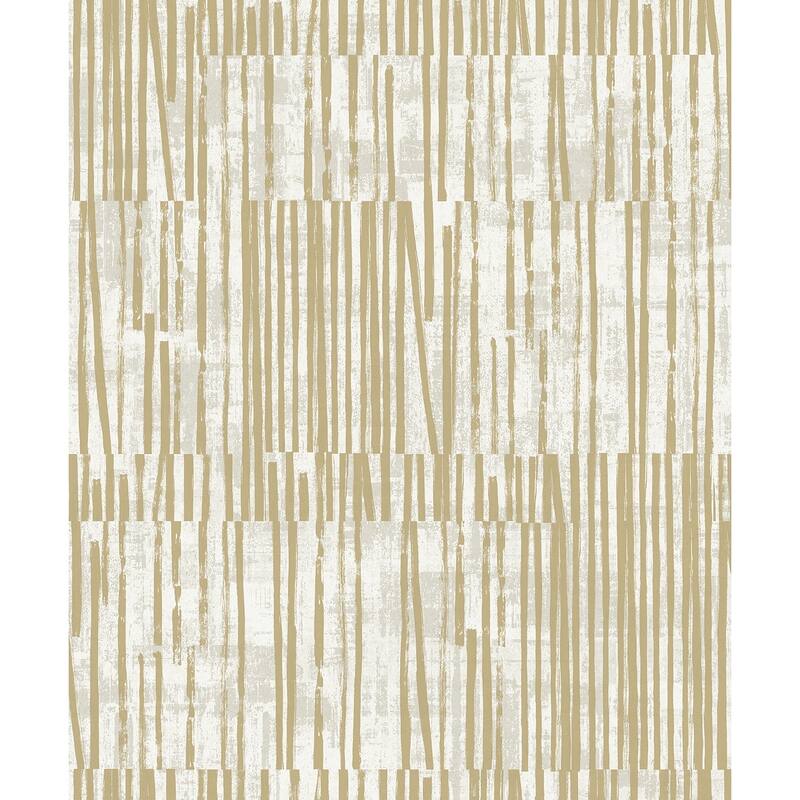 Seabrook Designs Serapha Lines Non-Woven Unpasted Wallpaper - 20.9 in W x 33 ft. L - Honey