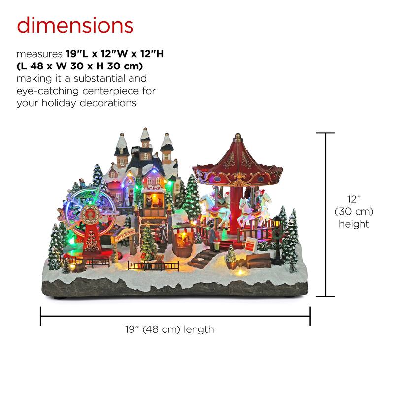 Alpine Corporation Christmas Winter Wonderland Set with LED Lights and Music