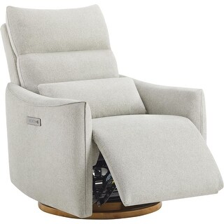 Gray Power Swivel Rocker Recliner Chair with Adjustable Headrest and ...