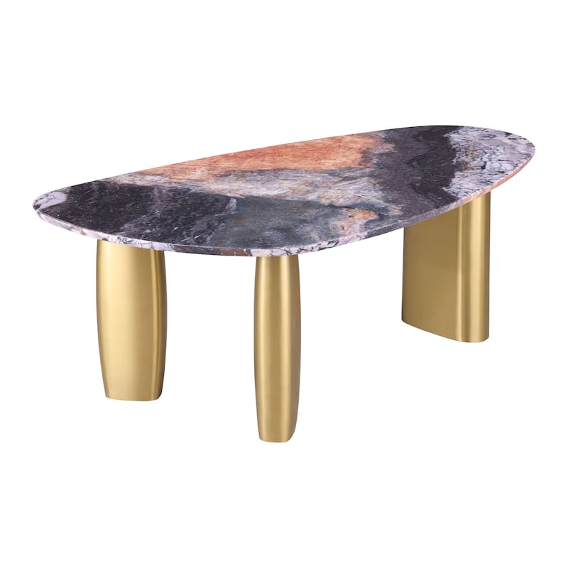 Furniture of America Luvien Modern 5-Piece Colorful Sintered Stone Top Oval Dining Table Set