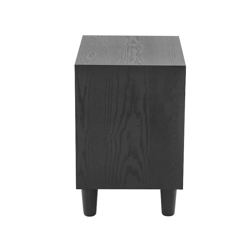 Christopher Knight Home - Modern Wood Nightstand with Open Shelf and 2 Drawers