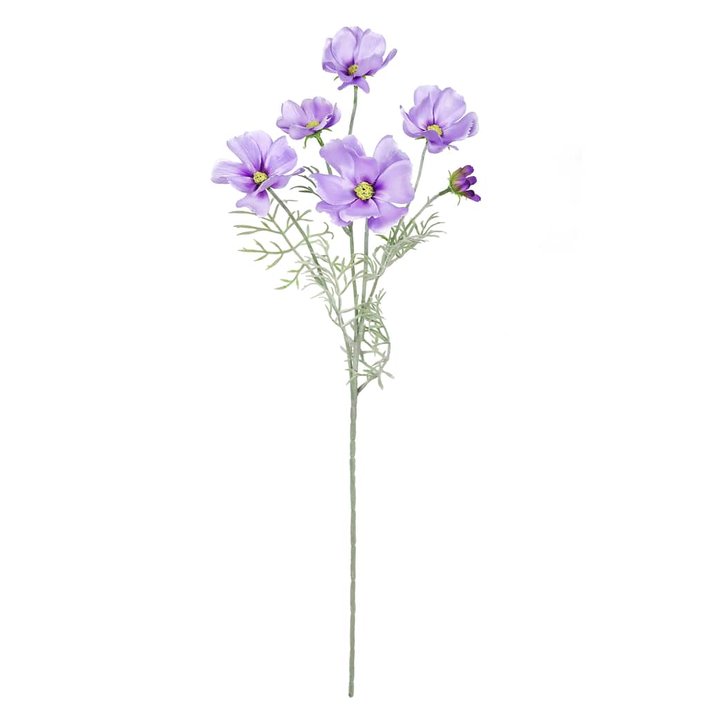 Set of 6 Purple Artificial Cosmos Flower Stem Spray 24in - 24" L x 6" W x 6" DP