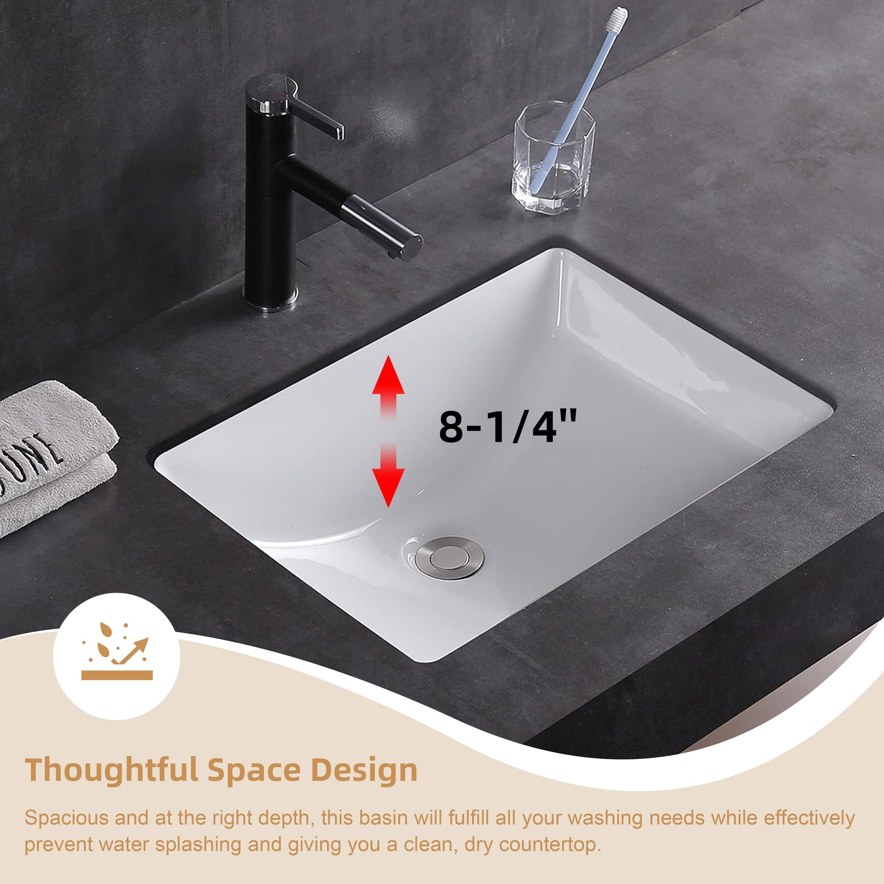 CB HOME 20'' x 14'' Undermount Bathroom Vanity Sink