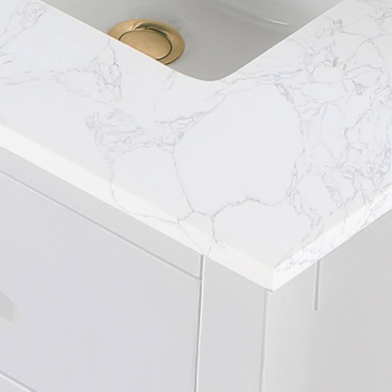 Altair Gavino Bath Vanity with Grain White Composite Stone Top, no Mirror