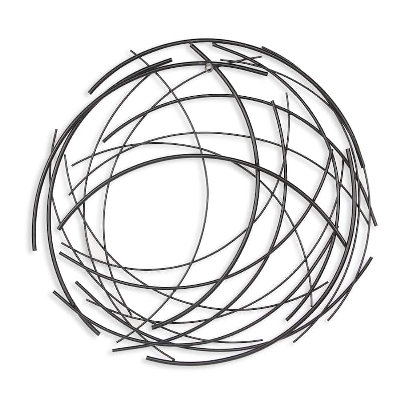 Denine Black Metal Abstract Round Wall Decor