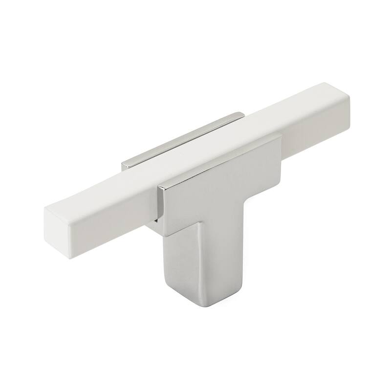 Urbanite 2-5/8 in (67 mm) Length Polished Chrome/White Cabinet Knob - 2.625