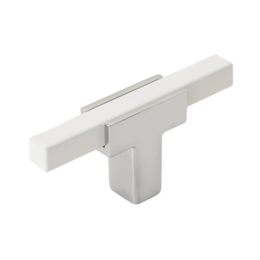 Urbanite 2-5/8 in (67 mm) Length Polished Chrome/White Cabinet Knob - 2.625