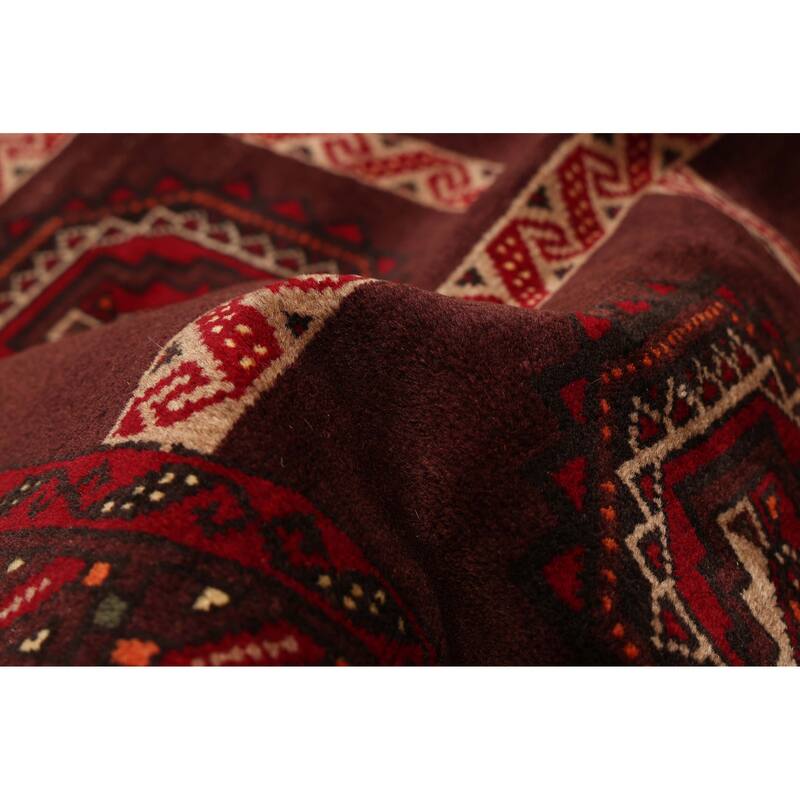 ECARPETGALLERY Hand-knotted Teimani Dark Burgundy Wool Rug - 3'4 x 6'0