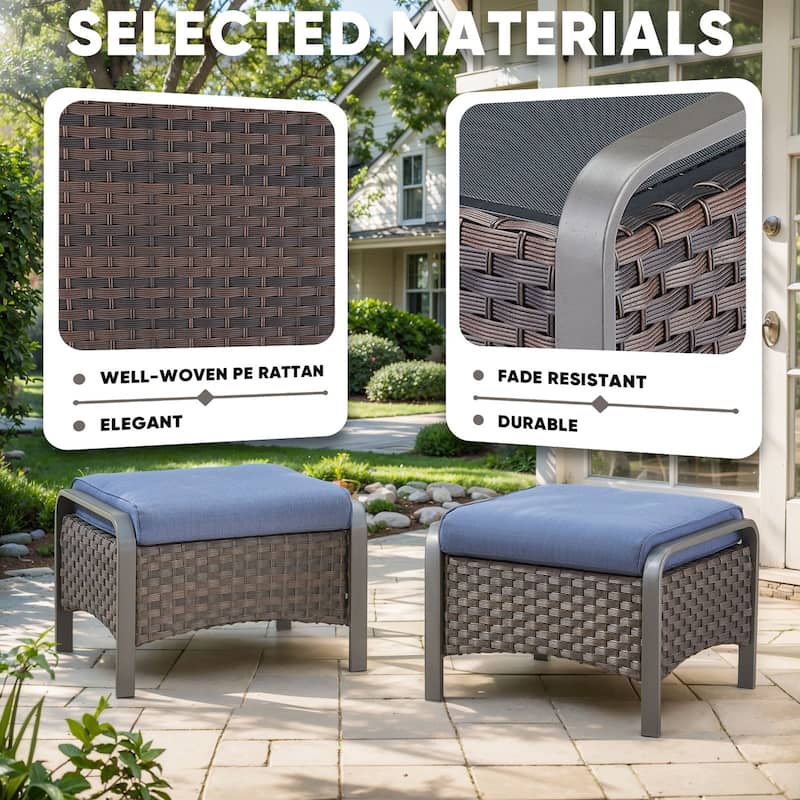 Outside Patio Swivel Chair Glider Chair with Ottomans