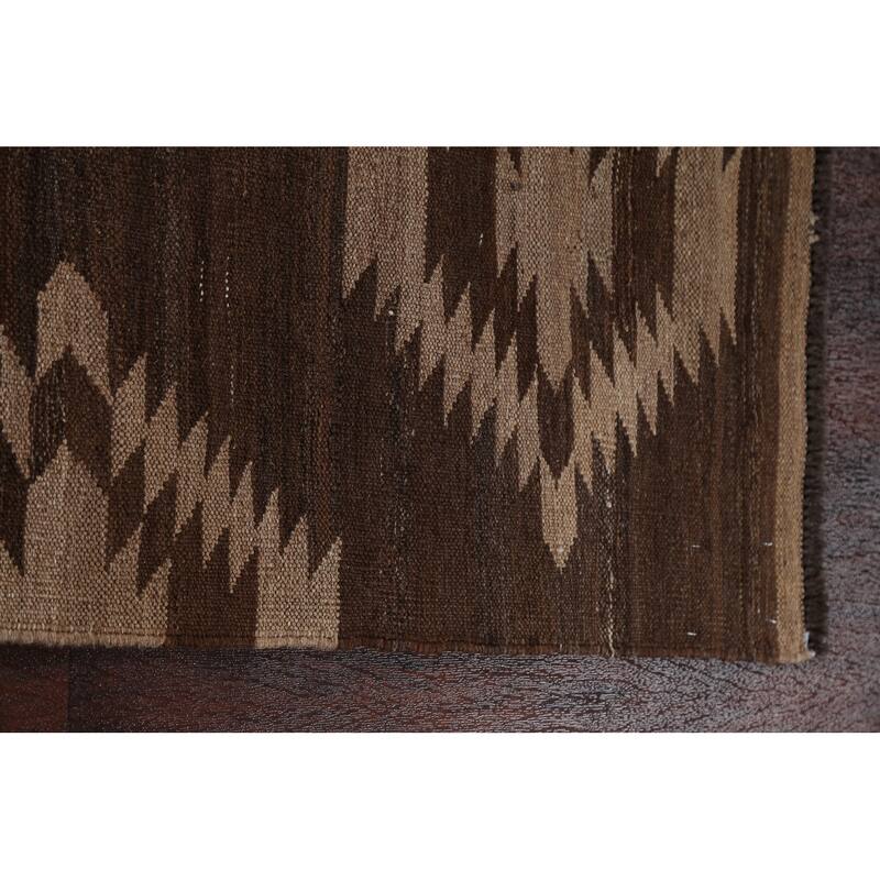Natural Dye Geometric Tribal Oriental Kilim Area Rug Wool Hand-woven - 4'11" x 6'9"