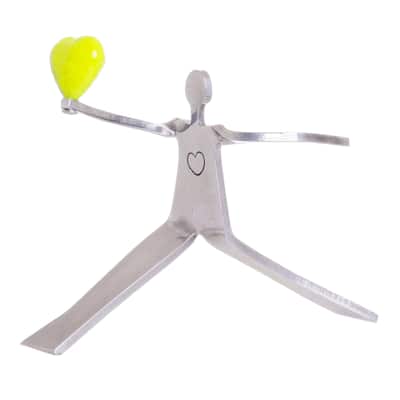 Novica Handmade Reach For Love In Yellow Aluminum Sculpture