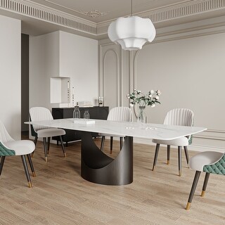 Modern Rectangle Sintered Stone Dining Table for 6-8 people - Bed Bath ...