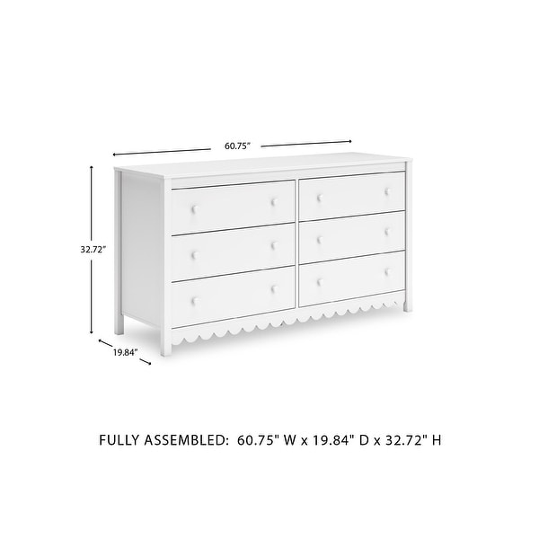 Signature Design by Ashley Hallityn Matte White 6-drawer Dresser