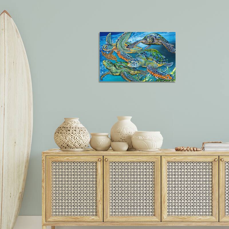 Stupell Tortoise Family Underwater Swim Canvas Wall Art Design By Tim Jeffs