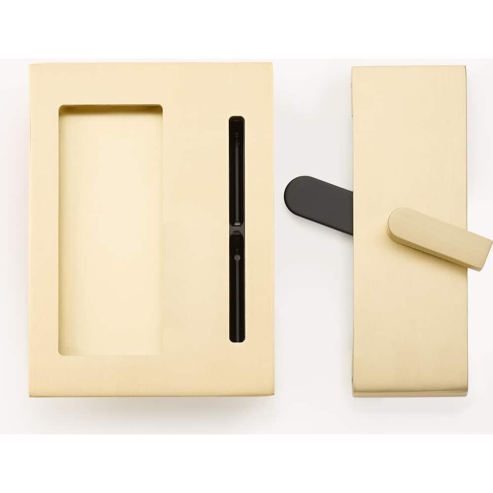 Emtek Modern Rectangular Surface Jamb Mounted Privacy Lock with Flush