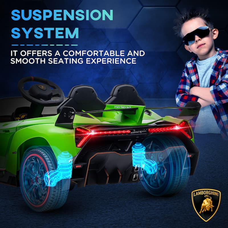 Aosom Lamborghini Veneno Licensed Kids Electric Car with Bluetooth, 12V Ride on Car with Butterfly Doors