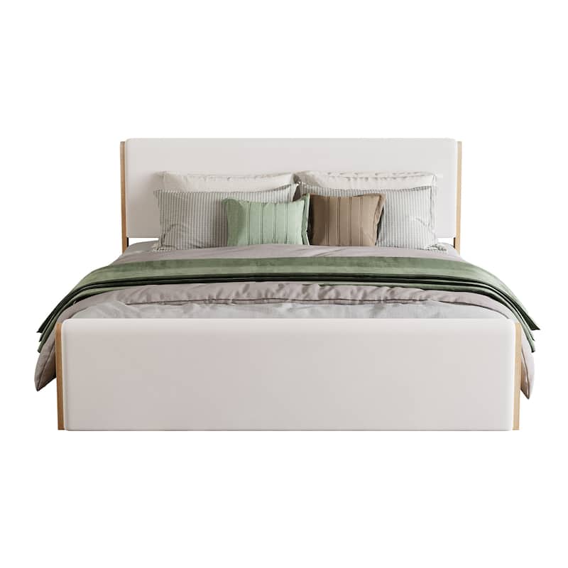 Christopher Knight Home - Mapleton Contemporary Wood Upholstered Panel Bed with Padded Headboard and Footboard