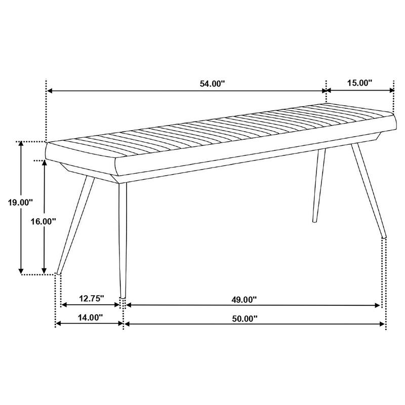 Rustic Modern Design Leather Upholstered Dining Bench 1