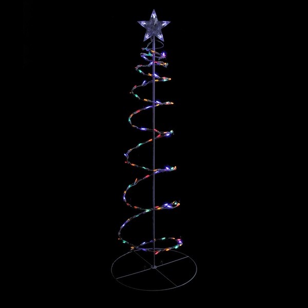Shop 5' Multi-Color LED Lighted Outdoor Spiral Christmas Tree Outdoor Decoration - Free Shipping Today - Overstock - 16548499