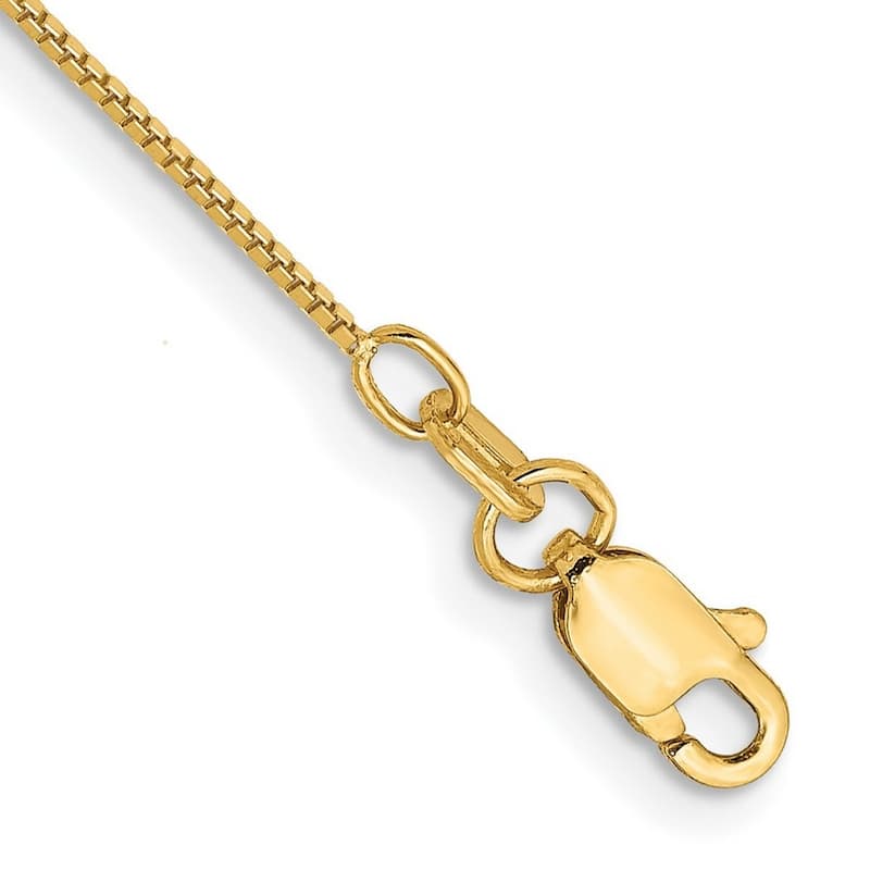Curata 14k Yellow Gold Solid Polished .7mm Box Chain Bracelet 7 Inch Lobster Claw