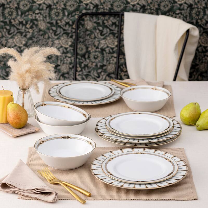 Empire Gold 12-Piece Dinnerware Set, Service For 4
