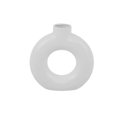 8" Circular Donut Ceramic Vase 8X2.25X8