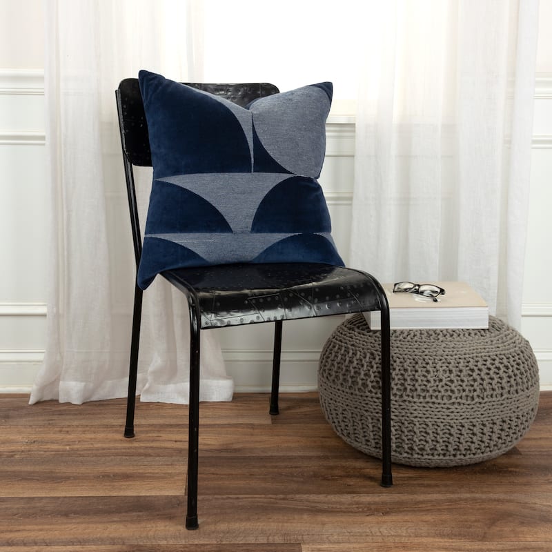 Rizzy Home Cotton Velvet Contemporary Shape Throw Pillow