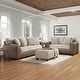 preview thumbnail 1 of 18, Roundhill Furniture Marvella 3-Piece Living Room Set, Chocolate Faux Leather and Curly Shearling Upholstery
