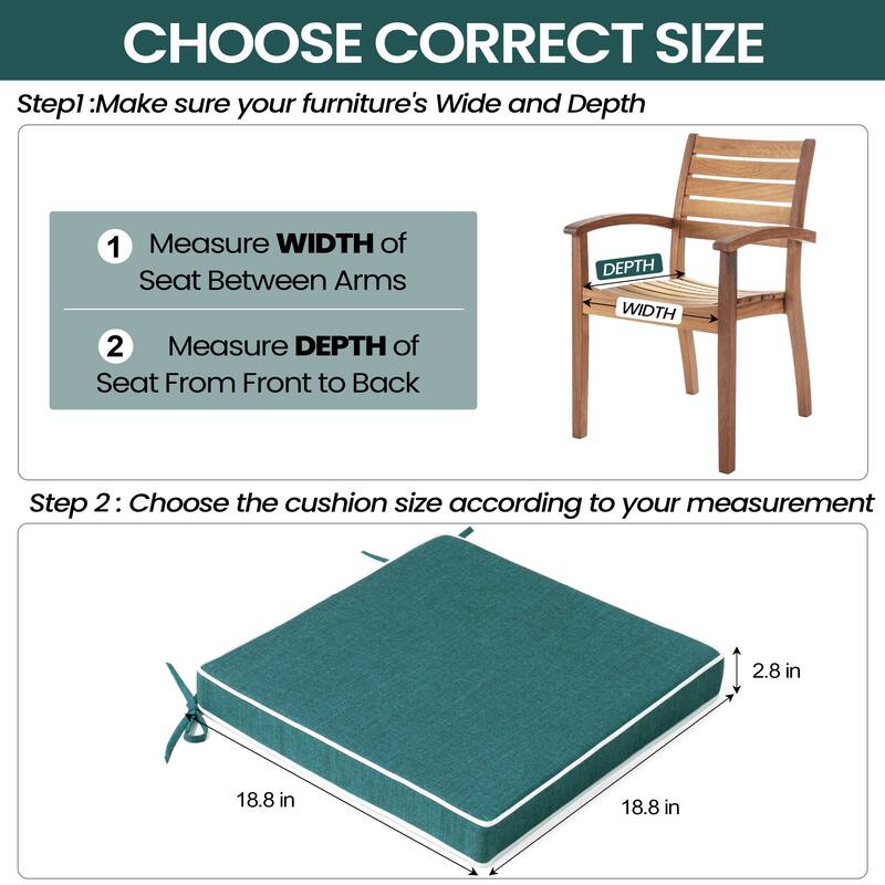 VredHom 17''/18.8'' Square Outdoor Chair Pad (Set of 2/4)