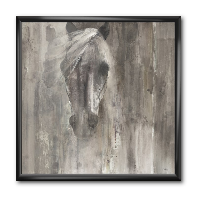 Designart "Farmhouse Horse" Modern Farmhouse Framed Art Print