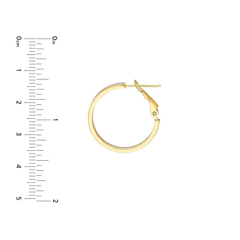 Curata 14k Two Tone Gold 23x4mm Two Tone Omega Back Earrings