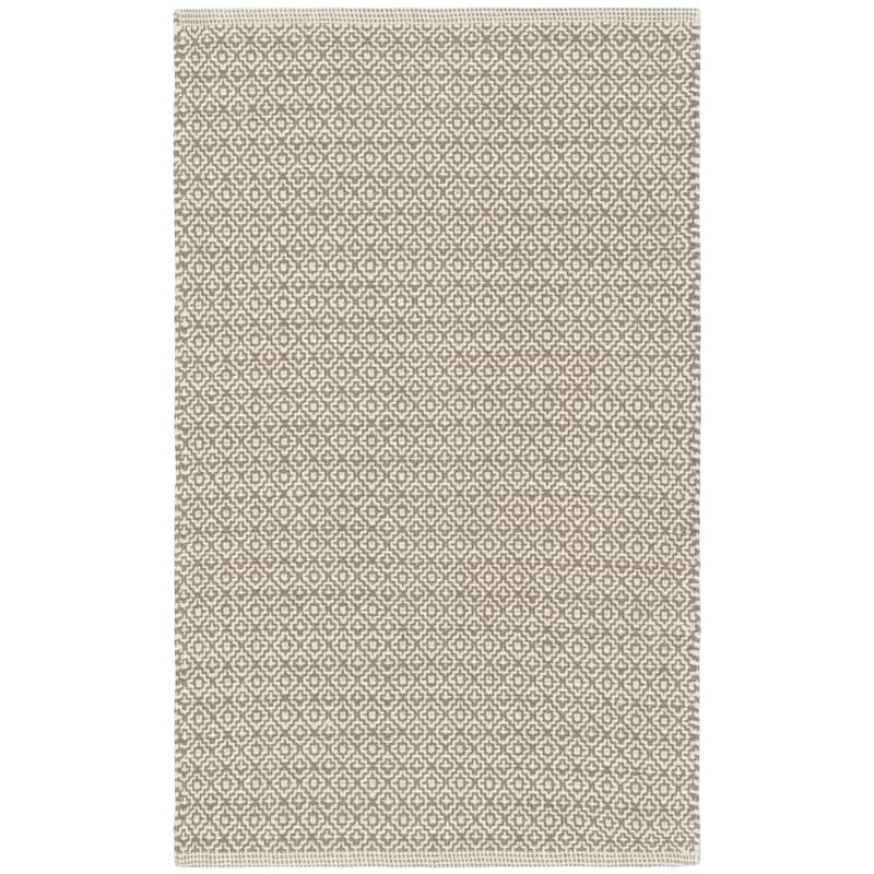 SAFAVIEH Montauk Glyn Handmade Cotton Area Rug - 2'6" x 4' - Ivory/Grey - Rectangle