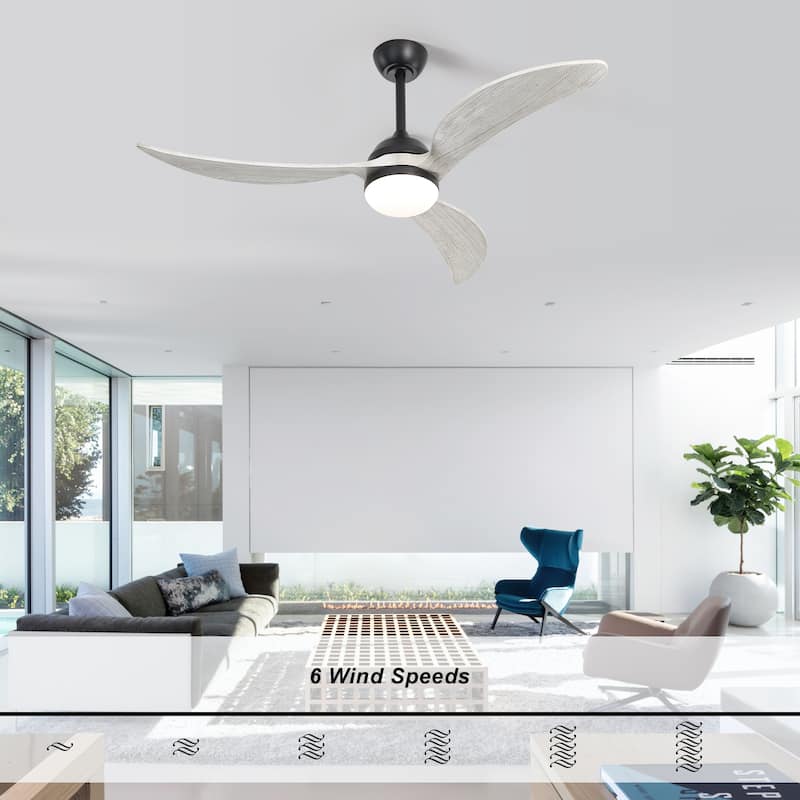 Sofucor 45 Inch Ceiling Fan with Light and Remote,Indoor/Outdoor with 3-Timer,Low Profile Quiet for Bedroom Living Room Patio