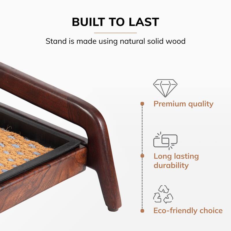 Jani Single-Tier Brown Stand 3-Pair Rubber Boot Tray