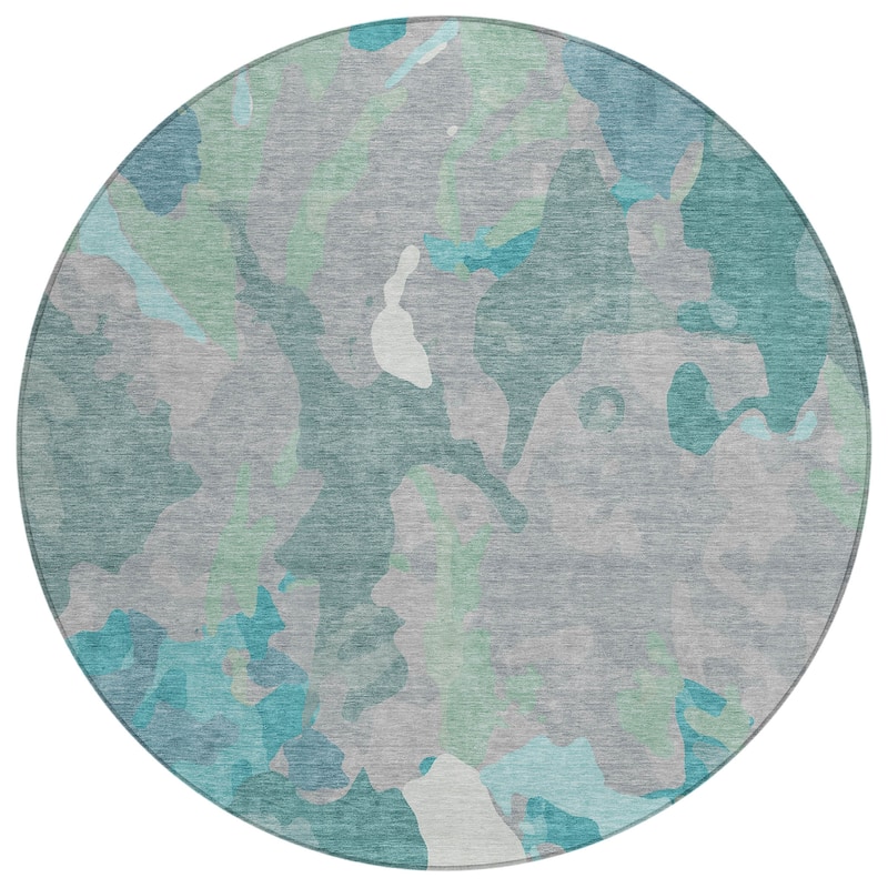 Machine Washable Indoor/Outdoor Modern Brushstrokes Chantille Rug