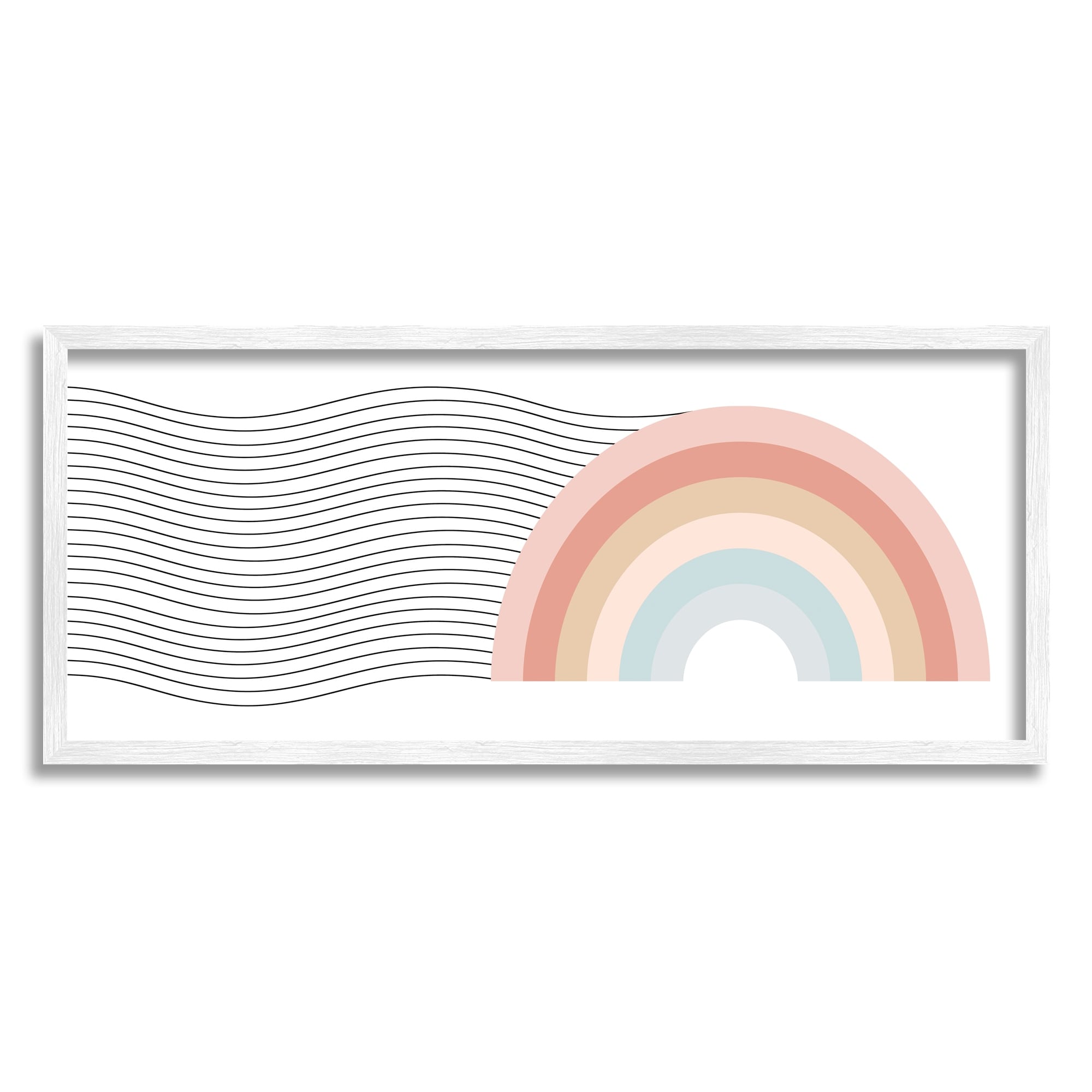Stupell Wavy Rainbow Pattern Framed Giclee Art Design by Lil' Rue