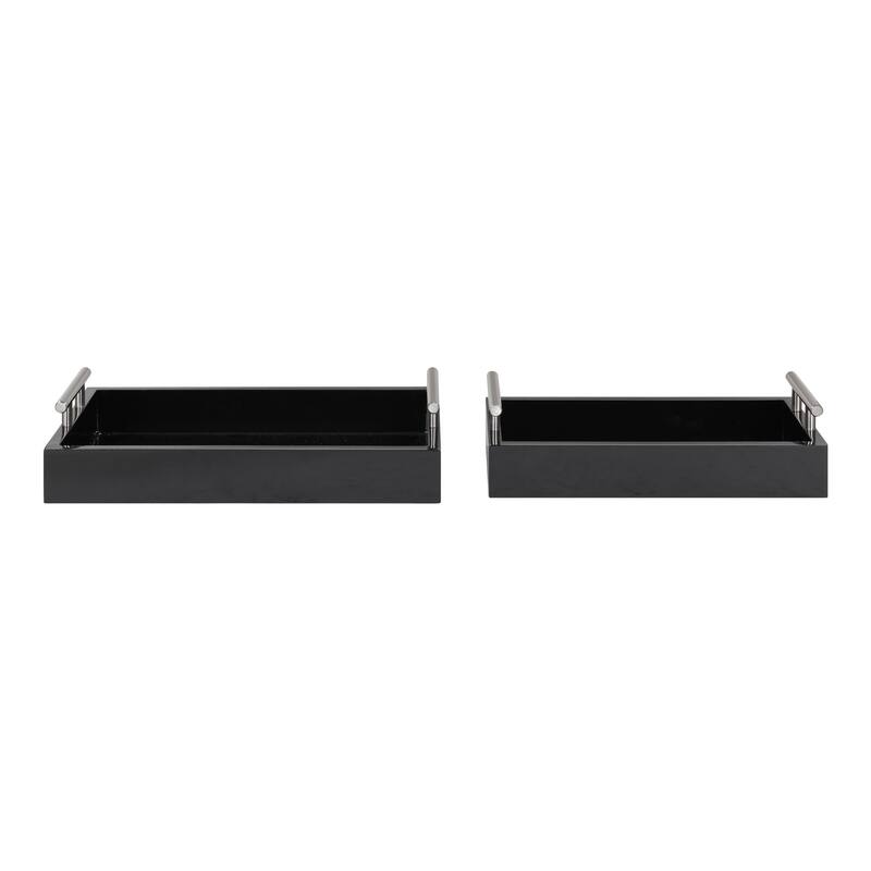 Kate and Laurel Lipton Rectangle Wood Tray Set - 2 Piece