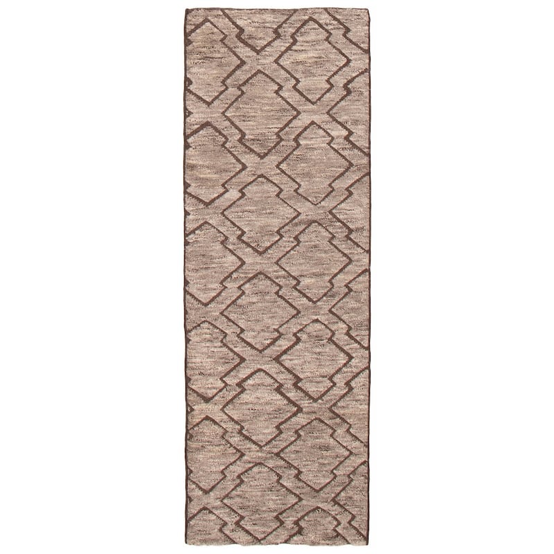 ECARPETGALLERY Hand-knotted Tangier Taupe Wool Rug - 2'5 x 7'8 - Taupe - 2'5 x 7'8